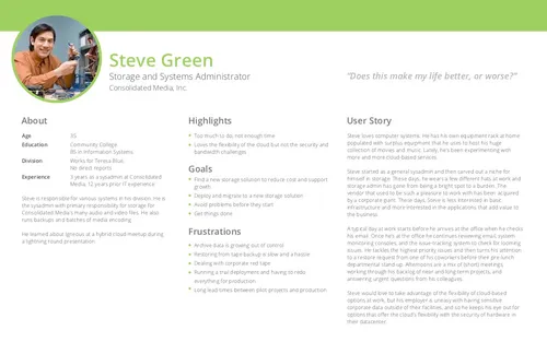 Steve — user persona