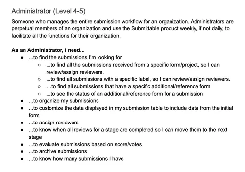 Administrator persona
